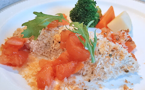 白身魚の香草パン粉焼き