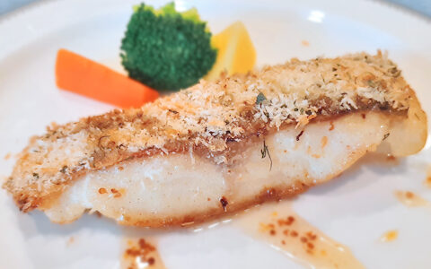 真鯛の香草パン粉焼き　ハニーマスタードソース